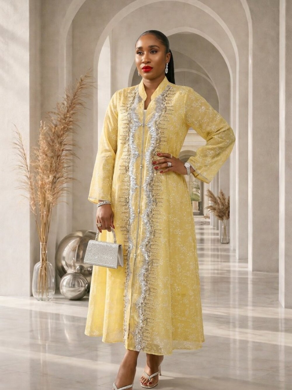 Shams Abaya Dress - Yellow